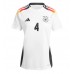 Camisa de Futebol Alemanha Jonathan Tah #4 Equipamento Principal Mulheres Europeu 2024 Manga Curta